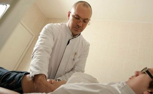 doctor examining a patient with prostatitis